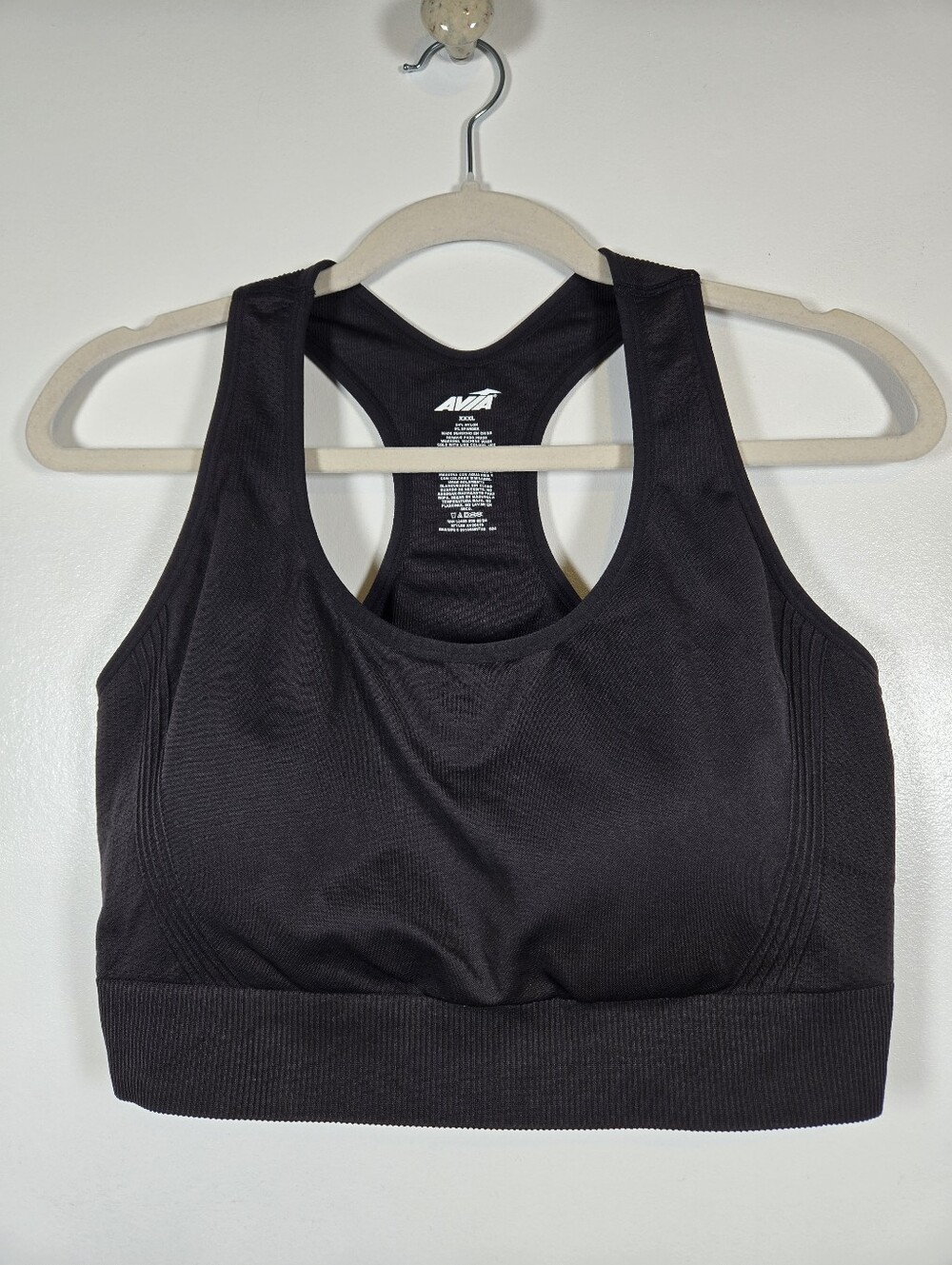 Avia Black Padded Sports Bra Plus Size XXXL Athletic Workout Running Active